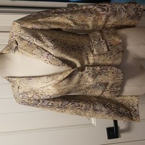 Ellen Tracy Snake Floral Gold Thread Jacket Blazer Size 6 or 8 Womens